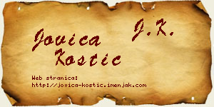 Jovica Kostić vizit kartica